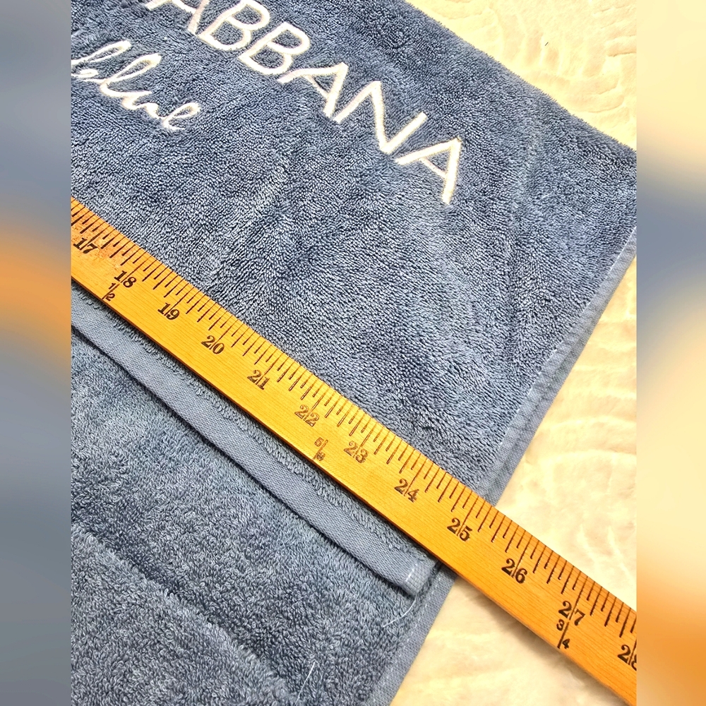 DOLCE & GABBANA Beach Towel. Light Blue. Size 25" x 53" - Picture 4 of 7